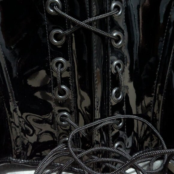 Artifice Angled Corset Belt PVC Black - Picture 5 of 7